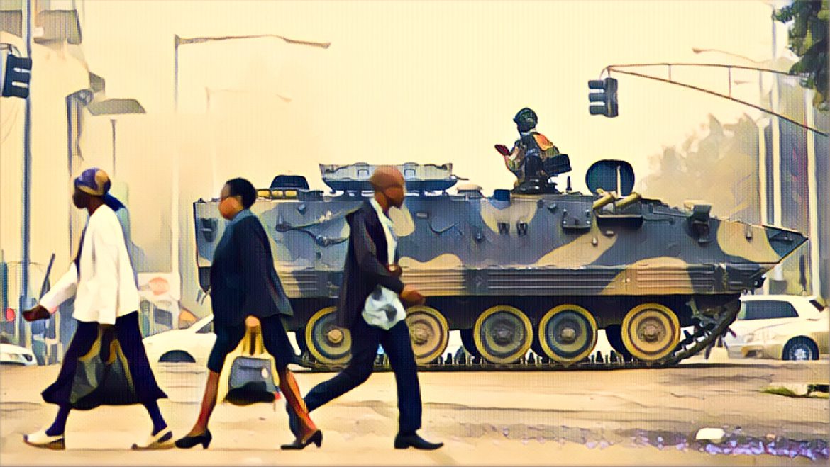 Military tanks in Harare